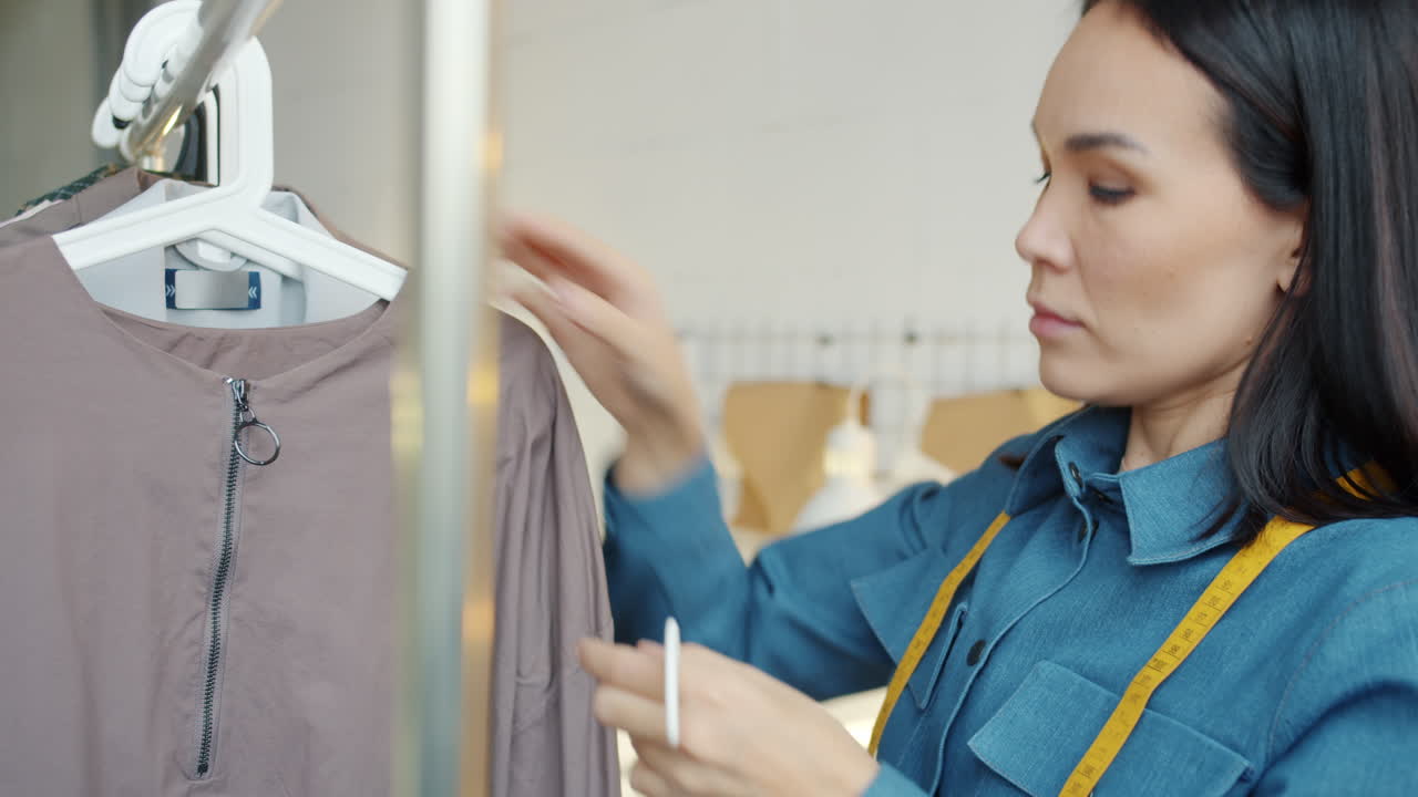 스튜디오에서 일하는 패션 디자이너