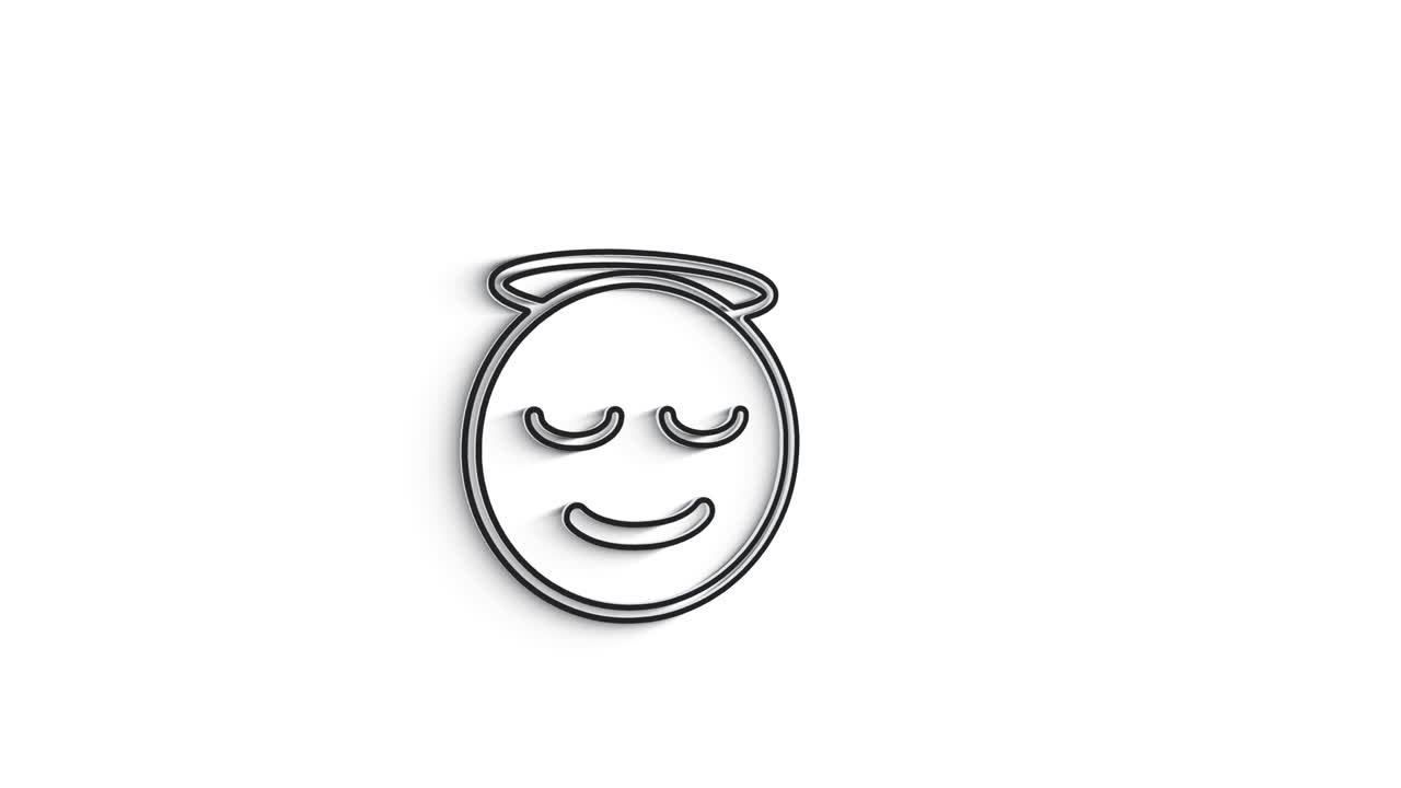 3D Line Icon emoticon for text Animation on white background.