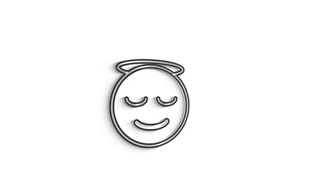 3d line icon emoticon for text animation on white background.