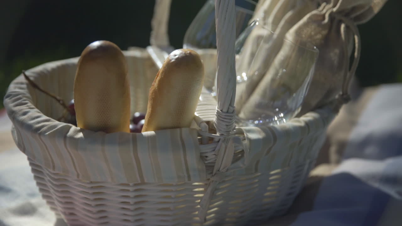 The girl is preparing for a picnic