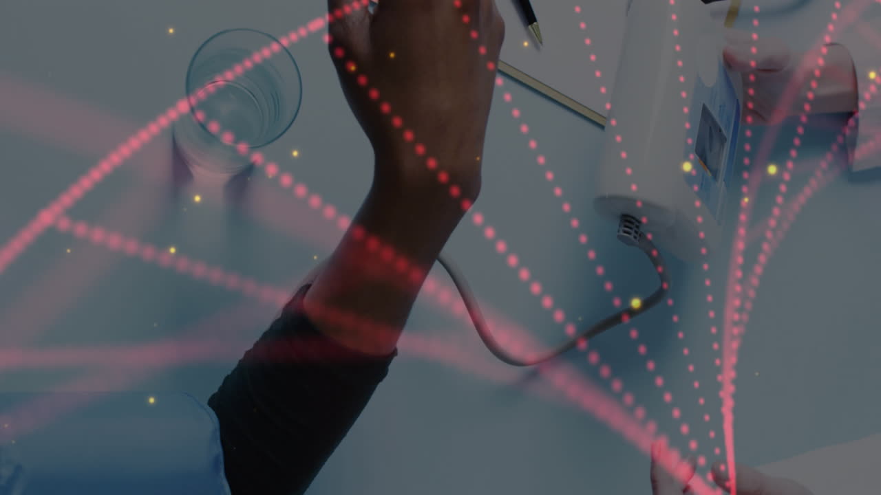 다양한 의사와 환자에 대한 dna 줄무와 스의 애니메이션