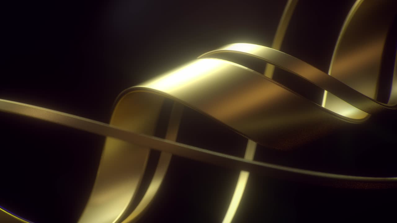 Abstract background with golden spiral ribbons