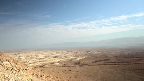 bird's eye landscape of israel desert and sea