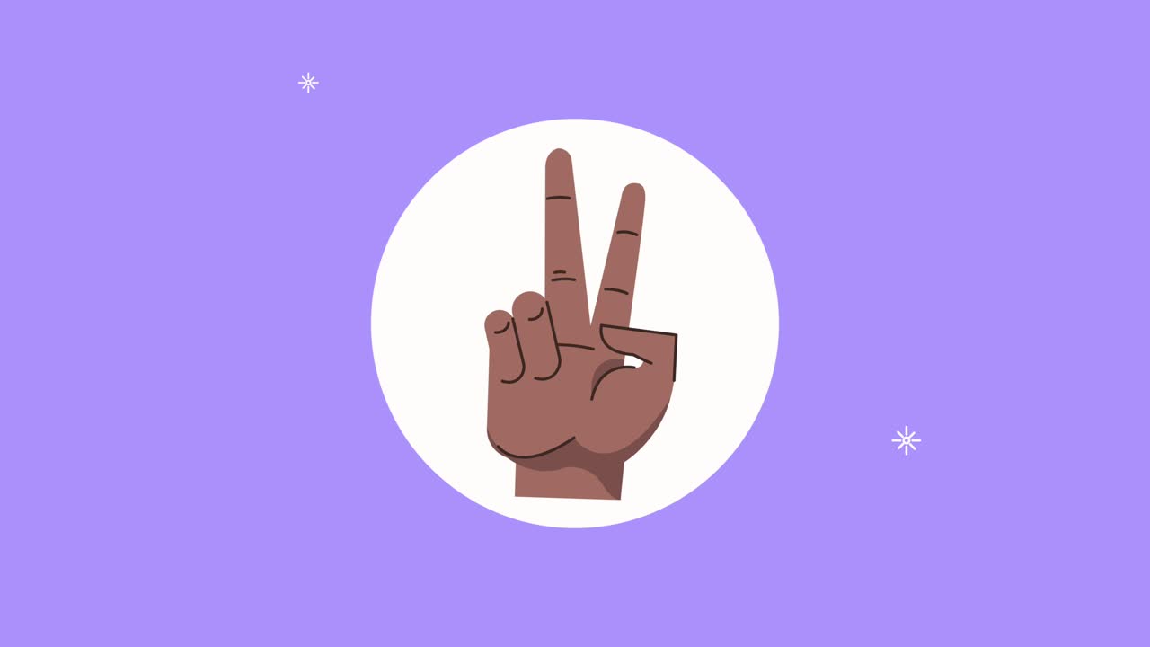 afro hand human two signal animation