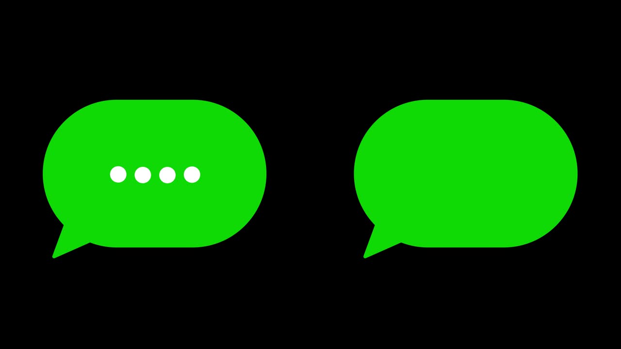 Speech bubbles, message clouds with circle loading bar animation, Alpha Channel (transparent background + Loop 4k)