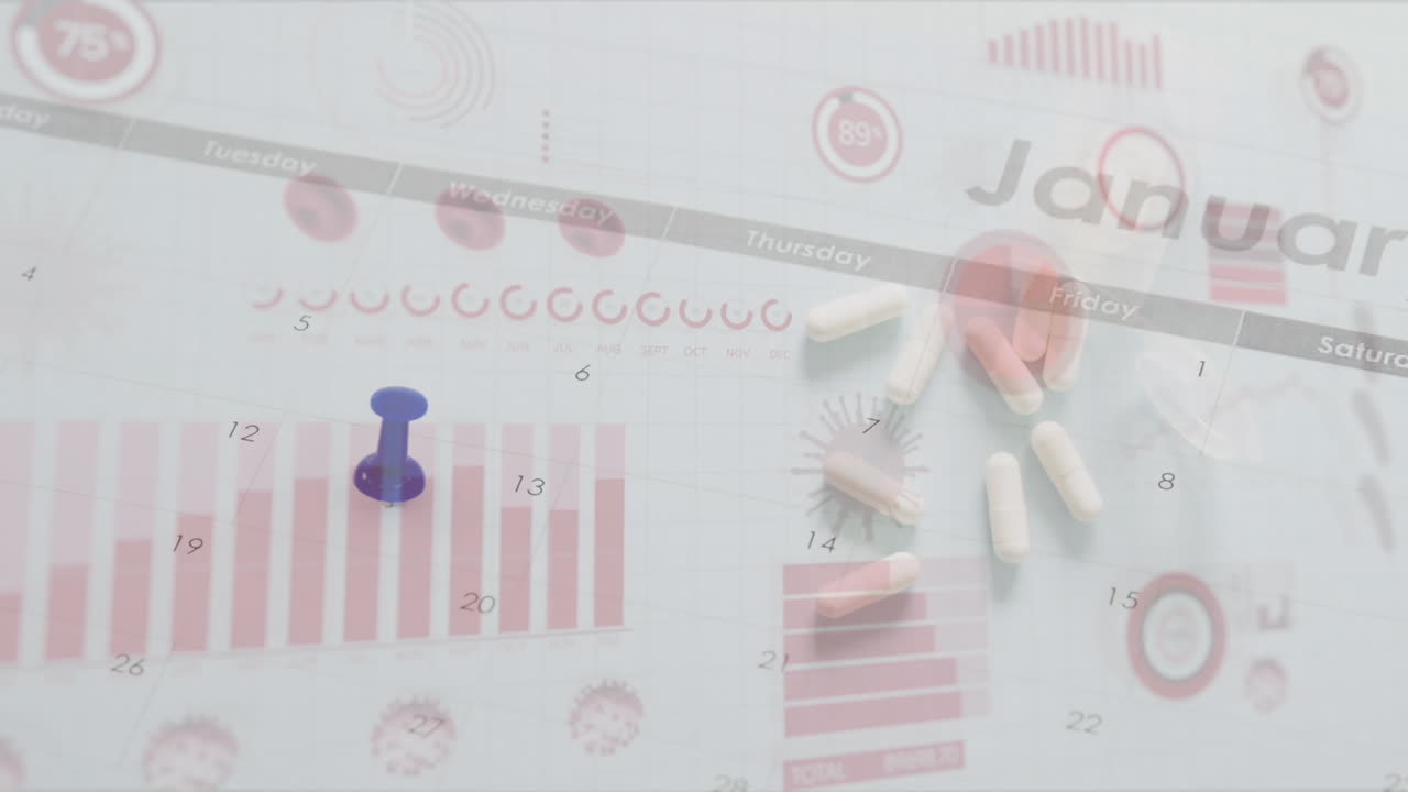 데이터 처리의 애니메이션 - 바이러스 세포를 통해 약