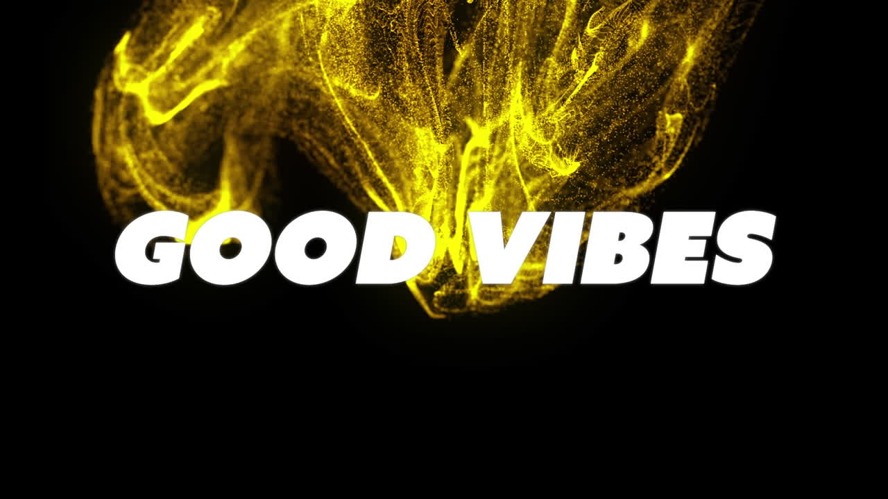 빛나는 움직이는 파동 위에 좋은 진동 텍스트의 애니메이션