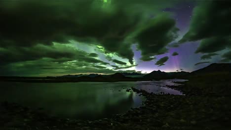 northern lights timelapse video from south iceland