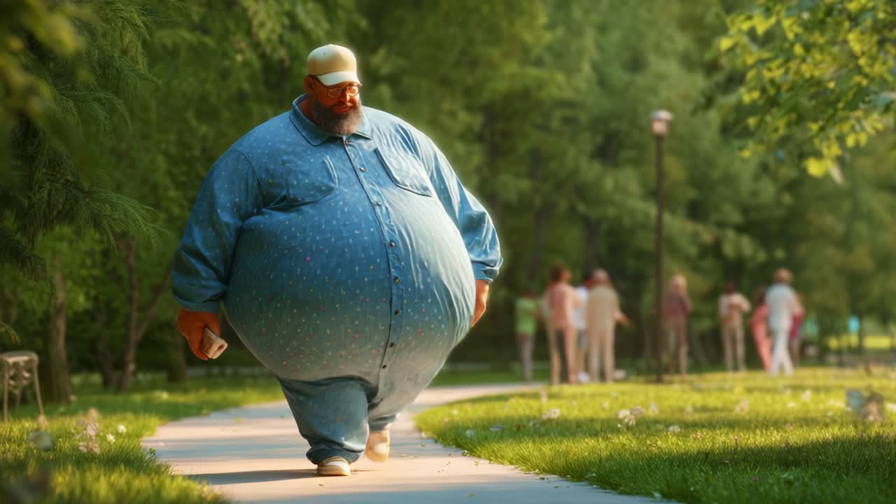 Una piacevole passeggiata nel parco: una persona allegra fa una passeggiata lungo un sentiero panoramico, mostrando felicità e relax in un ambiente esterno vivace e pieno di verde