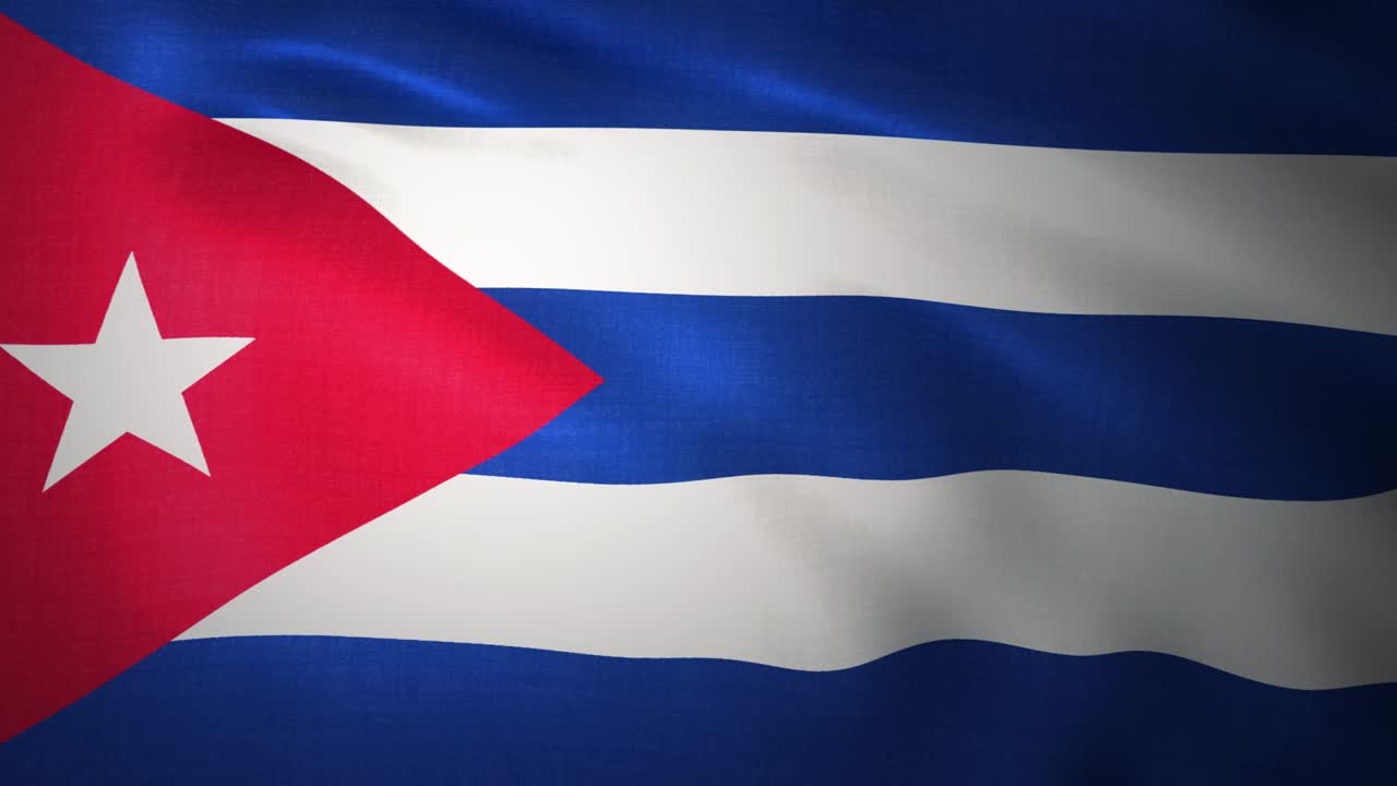 Animazione in loop senza interruzioni della bandiera di Cuba che sventola. 4K