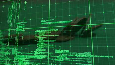 animación del procesamiento de datos a través de fichas de casino y cuadrícula