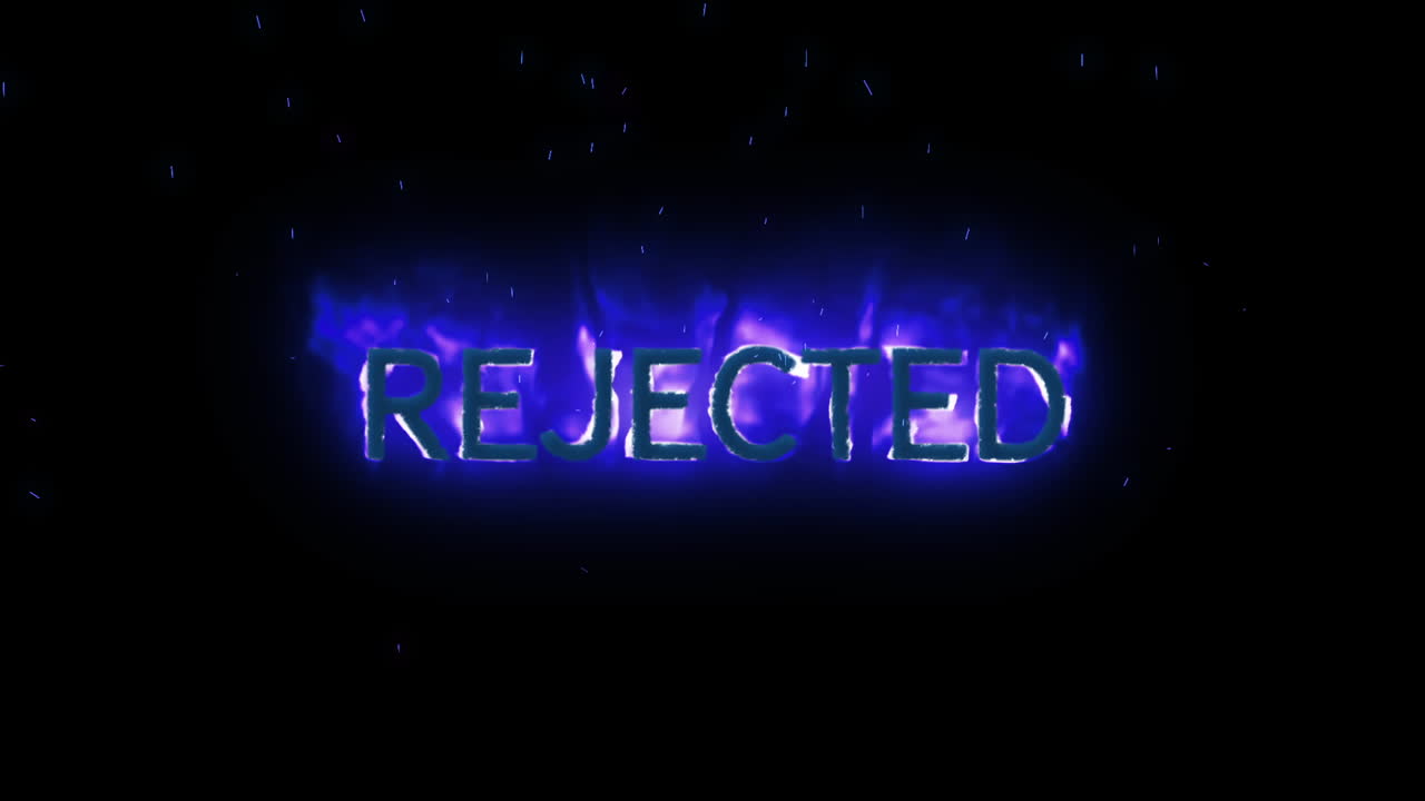 Rejected text appearing on purple fire