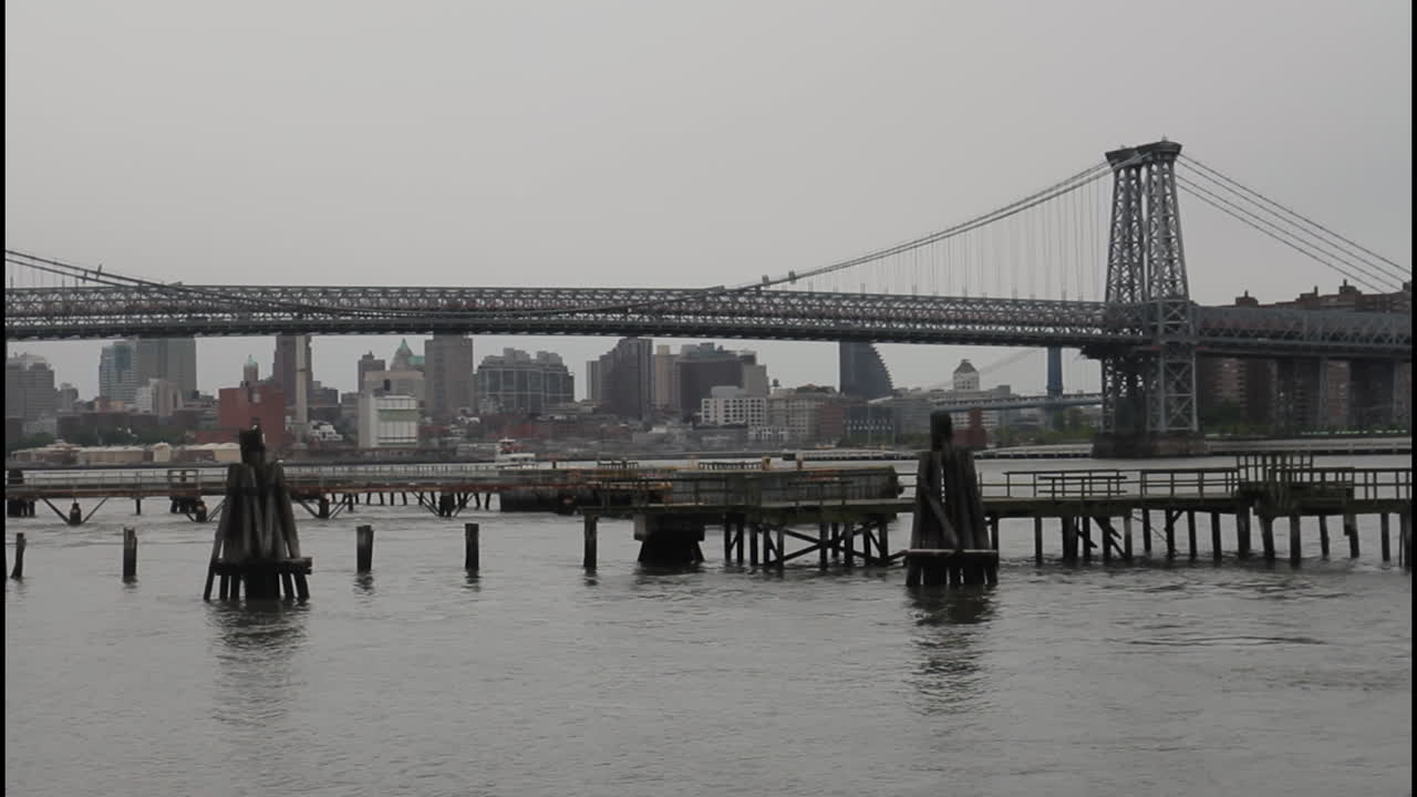 New York City Skyline with Bridge and Waterfront