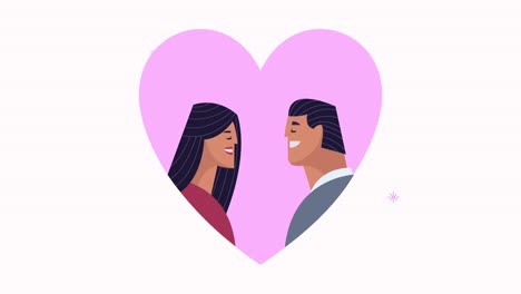 young lovers couple in heart