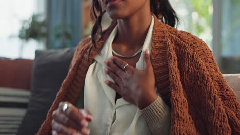 woman coughing