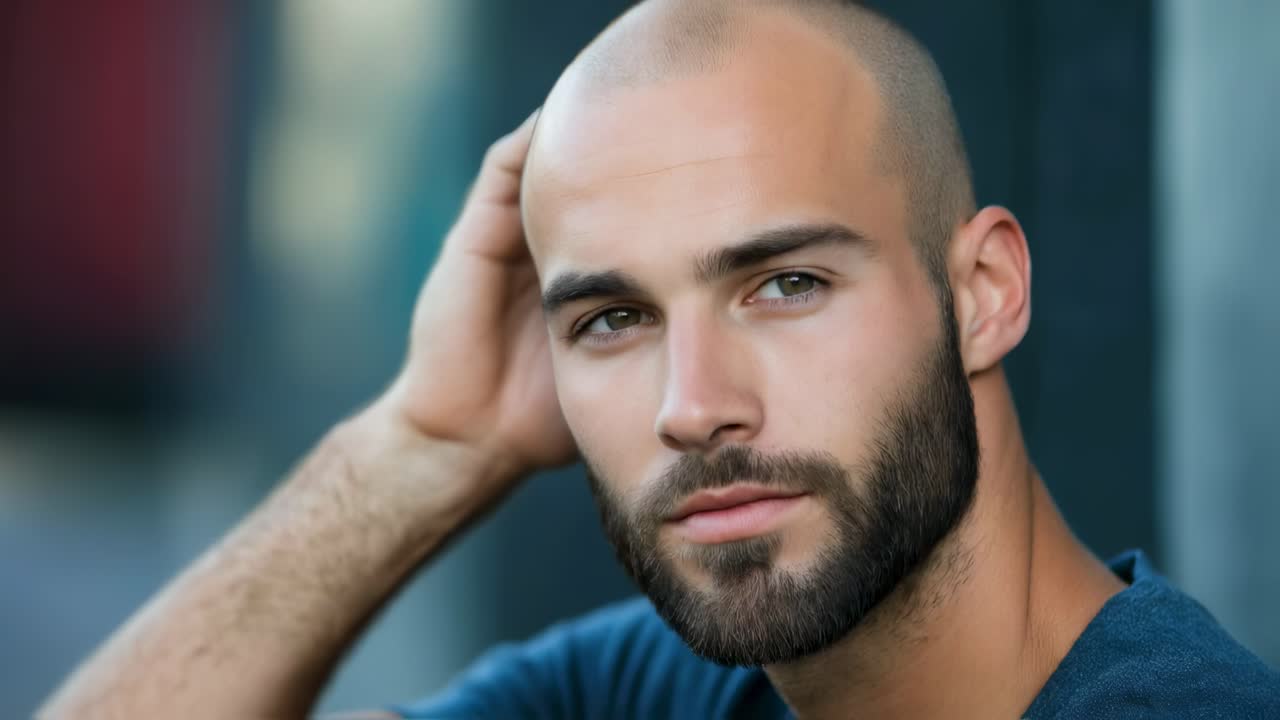 Close-up portrait of a man with a beard