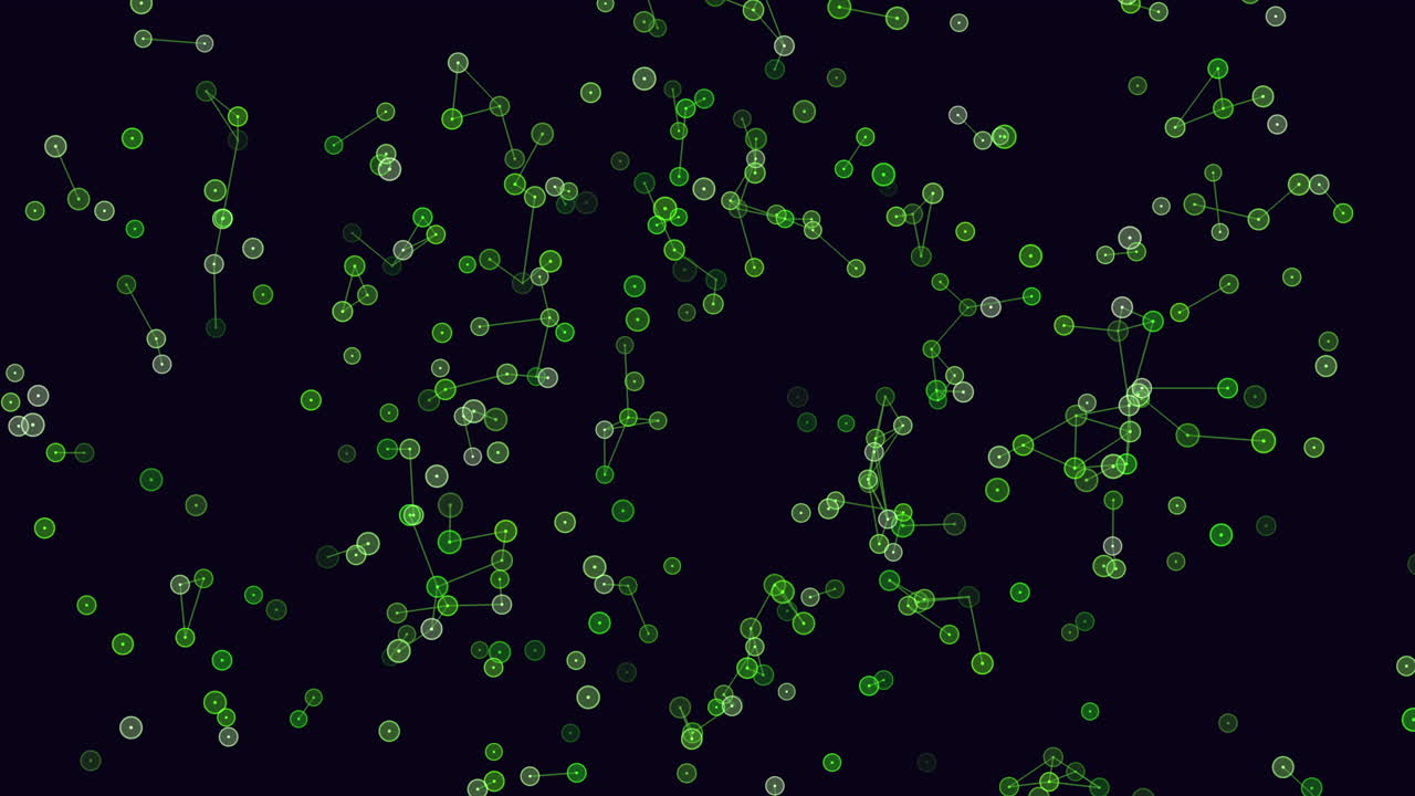 어두운 공간에서 선을 연결하는 미래형 점