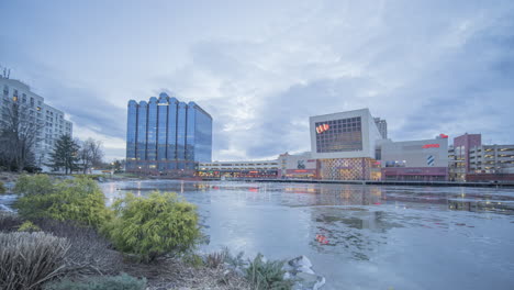 timelapse of sunset at the rio complex in gaithersburg maryland in winter