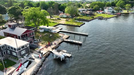 Home-owner-docks-on-a-small-lake