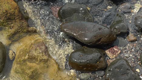 stable view, clear stream running through stones