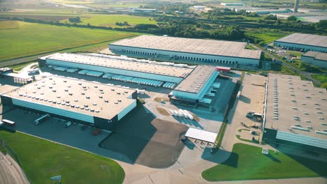 aerial view of goods warehouse