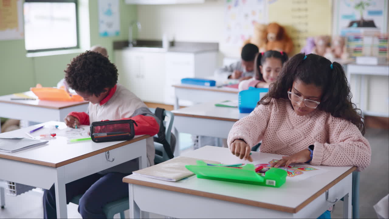 Students learning in classroom