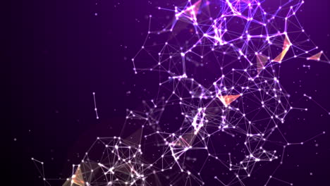 Animation-of-purple-nodes-and-connections-forming-a-close-network,-grid-computing-network-and-data-connections-concept