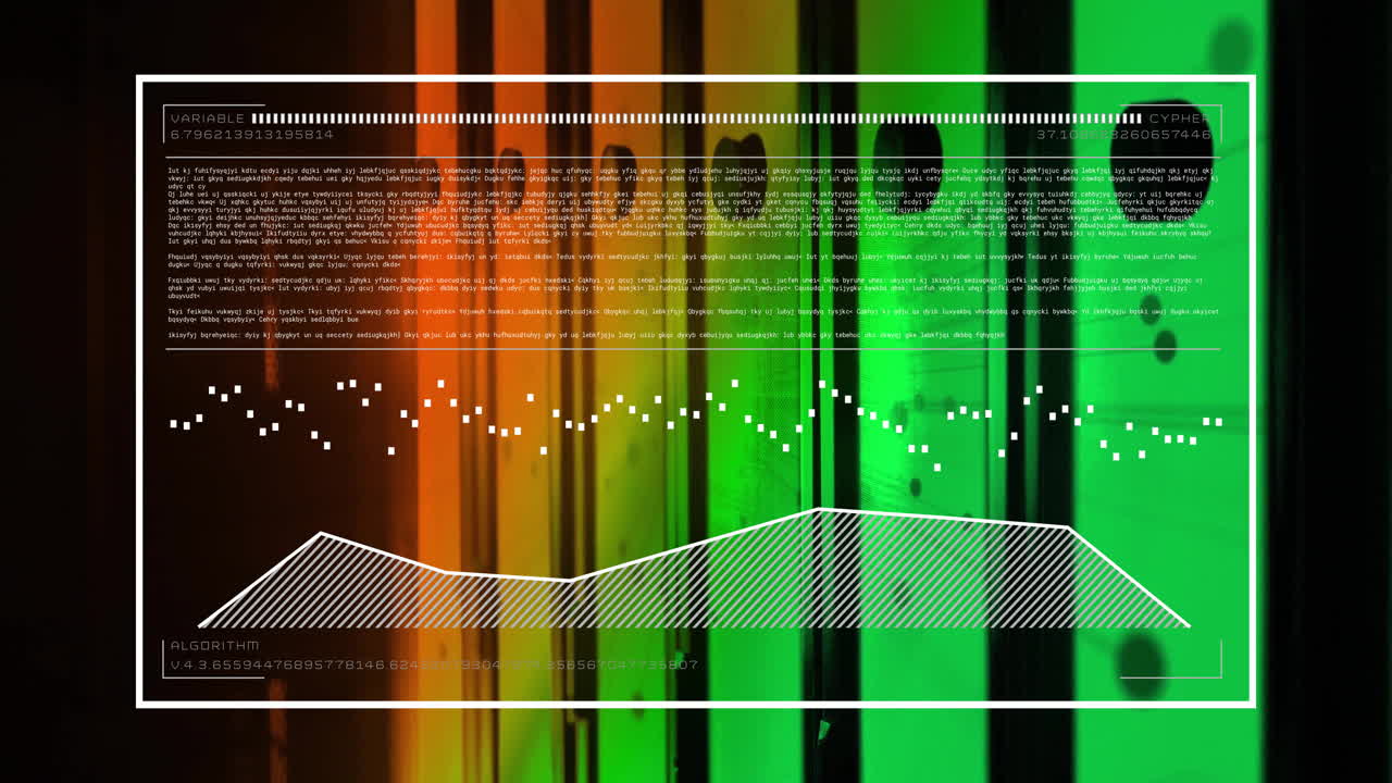 animación del procesamiento de datos digitales a través de servidores informáticos