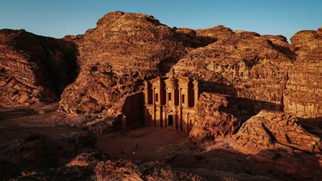 time-lapse video of ad deir monastery in petra, jordan, the famous historic unesco heritage site with the treasury carved into sandstone and limestone by the nabateans