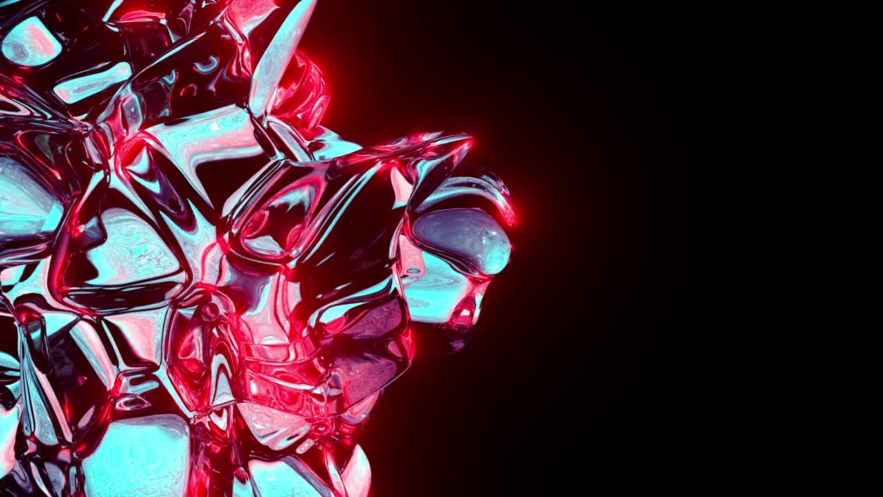 animación en bucle de primer plano abstracta en forma de vidrio líquido