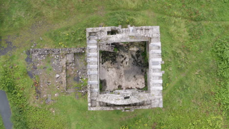 aerial top down rising shot of merlin park castle in galway, ireland