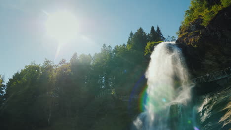 the majestic steinsdalsfossen is a waterfall located 2 kilometers from the town of nurheimsund in th