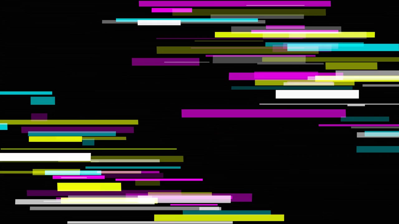 Abstrakter digitaler Glitch-Effekt mit bewegten farbigen horizontalen Linien