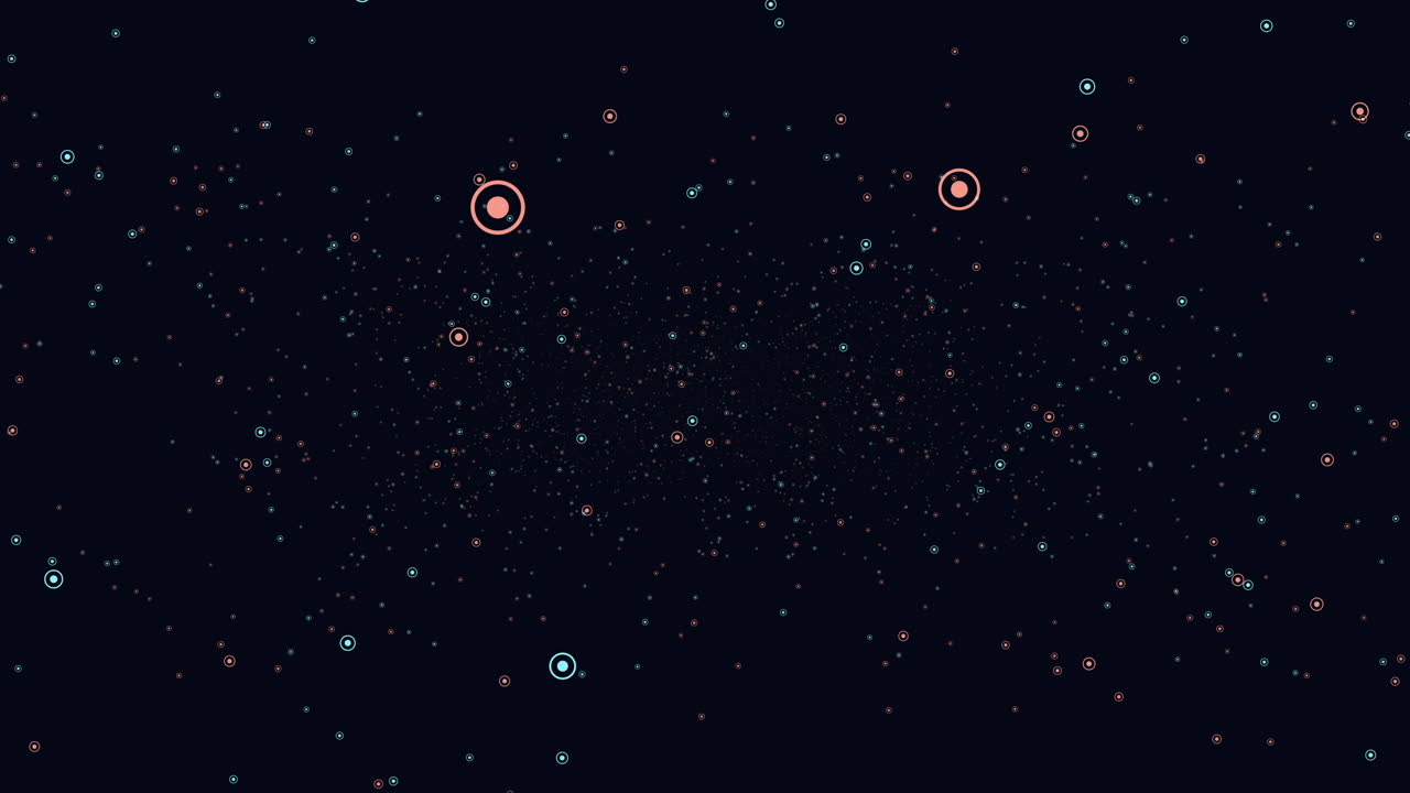 Mysterious grid of blue circles on dark background