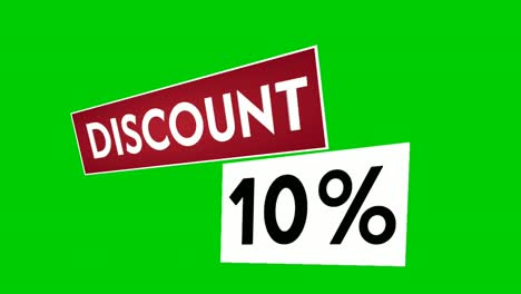 Discount-10%-percent-text-animation-motion-graphics-suitable-for-your-flash-sales,black-Friday,-shopping-projects-business-concept-on-green-screen