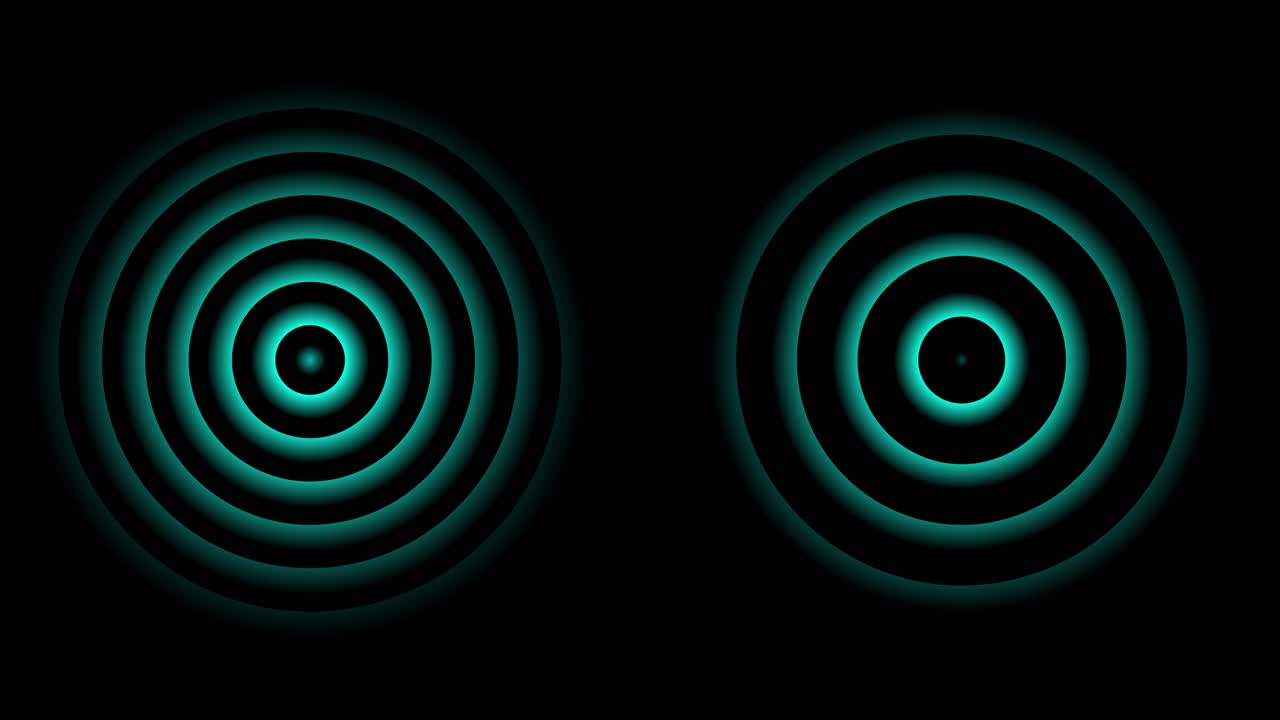 Two concentric radio wave animation isolated on black background
