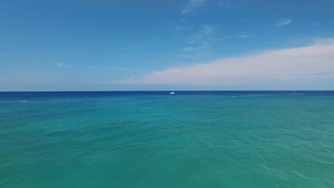 Scenic-Seascape-Of-Kailua-Bay-With-Turquoise-Water-In-Hawaii---aerial-drone-shot