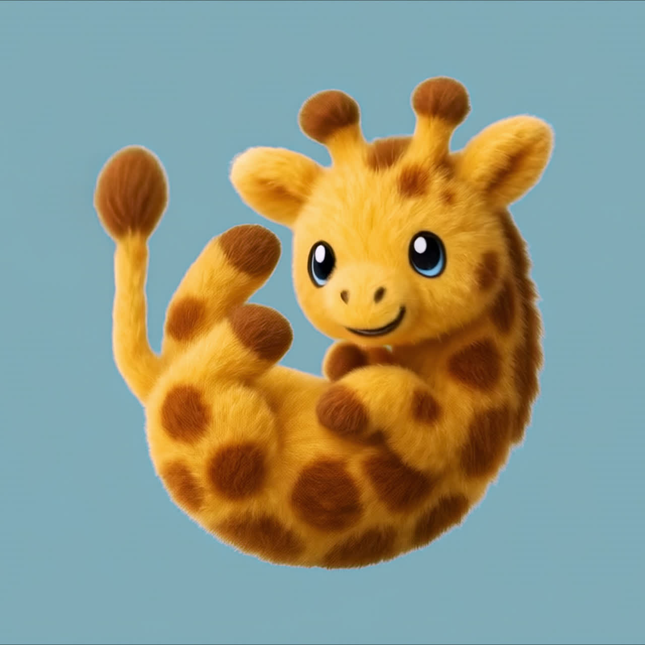 Adorable plush giraffe toy animation isolated asset, transparent 4K video, alpha channel, ProRes