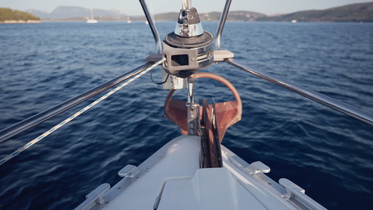 view from a yacht at sea in lefkada, greece