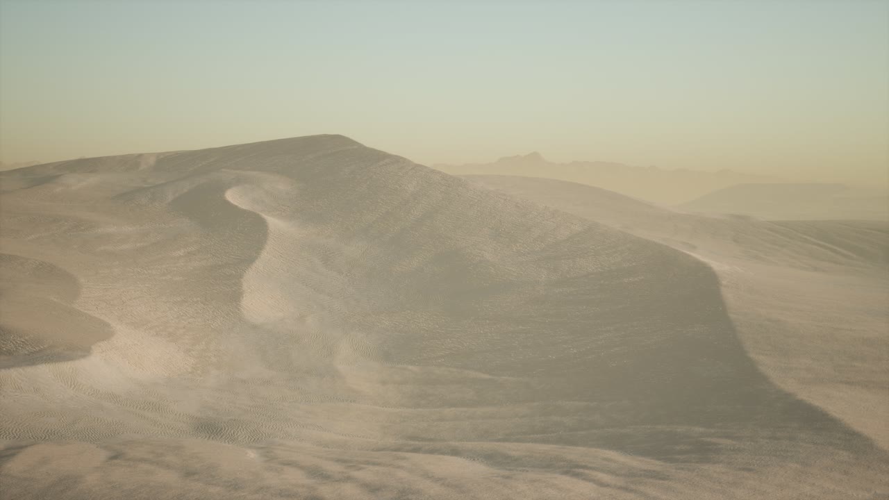 воздушный вид на большие песчаные дюны в пустыне сахара на восходе солнца