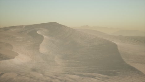 Aerial-view-on-big-sand-dunes-in-Sahara-desert-at-sunrise