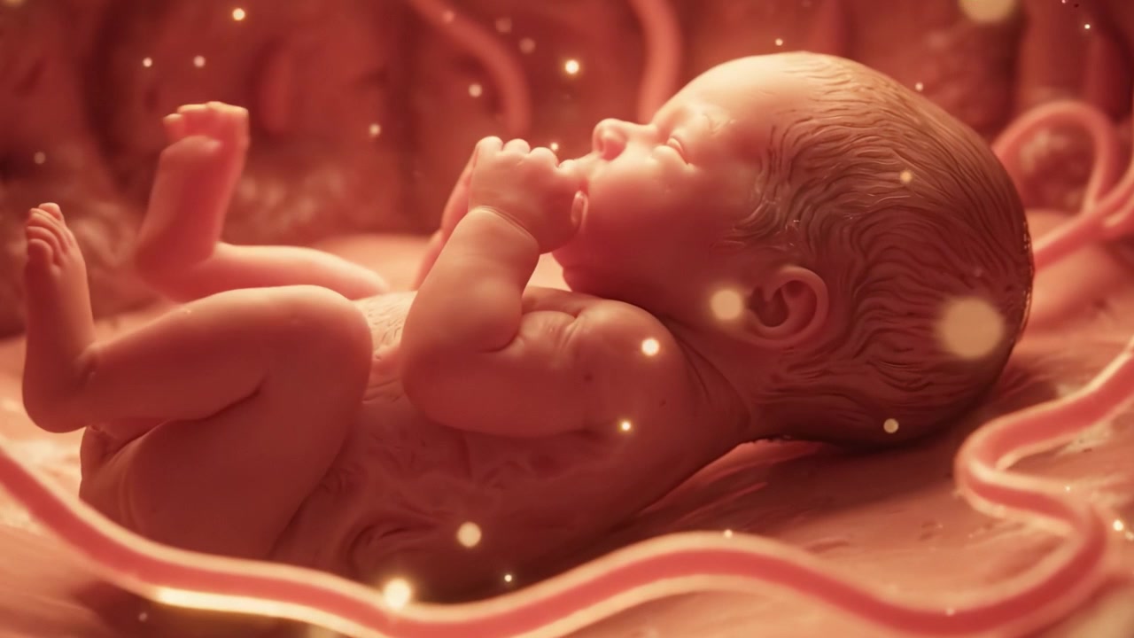 Scorci affascinanti e intimi di un feto in utero: Esplorando la bellezza della vita prima della nascita in due splendide inquadrature.