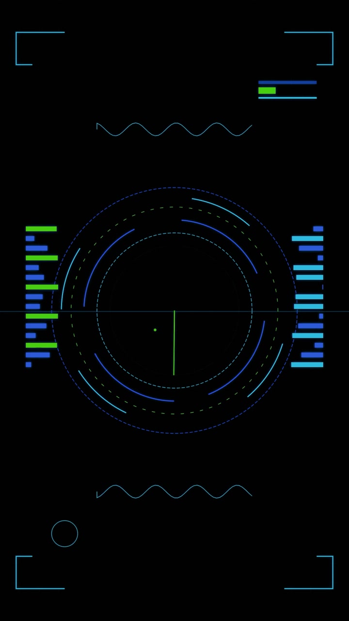 Futuristisk digital radar-grænseflade med roterende scanningslinje