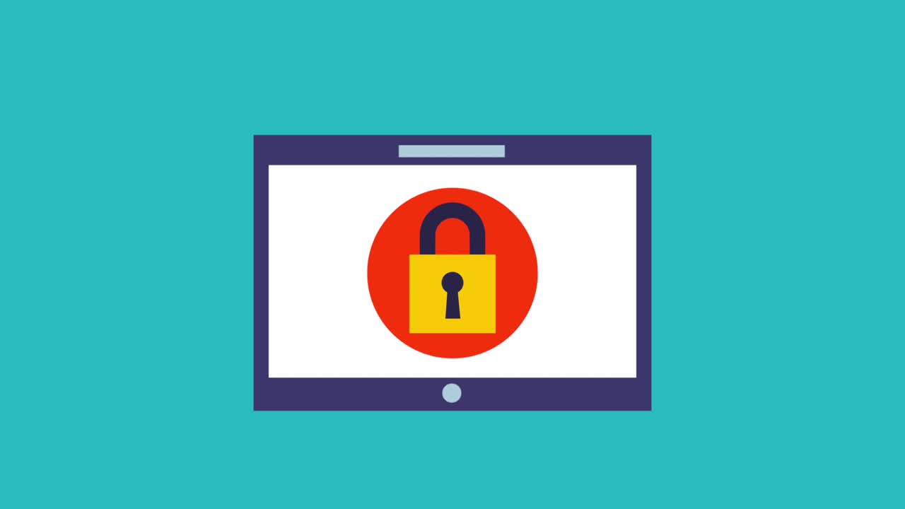 iconos de bloqueo de seguridad en la pantalla de la tableta