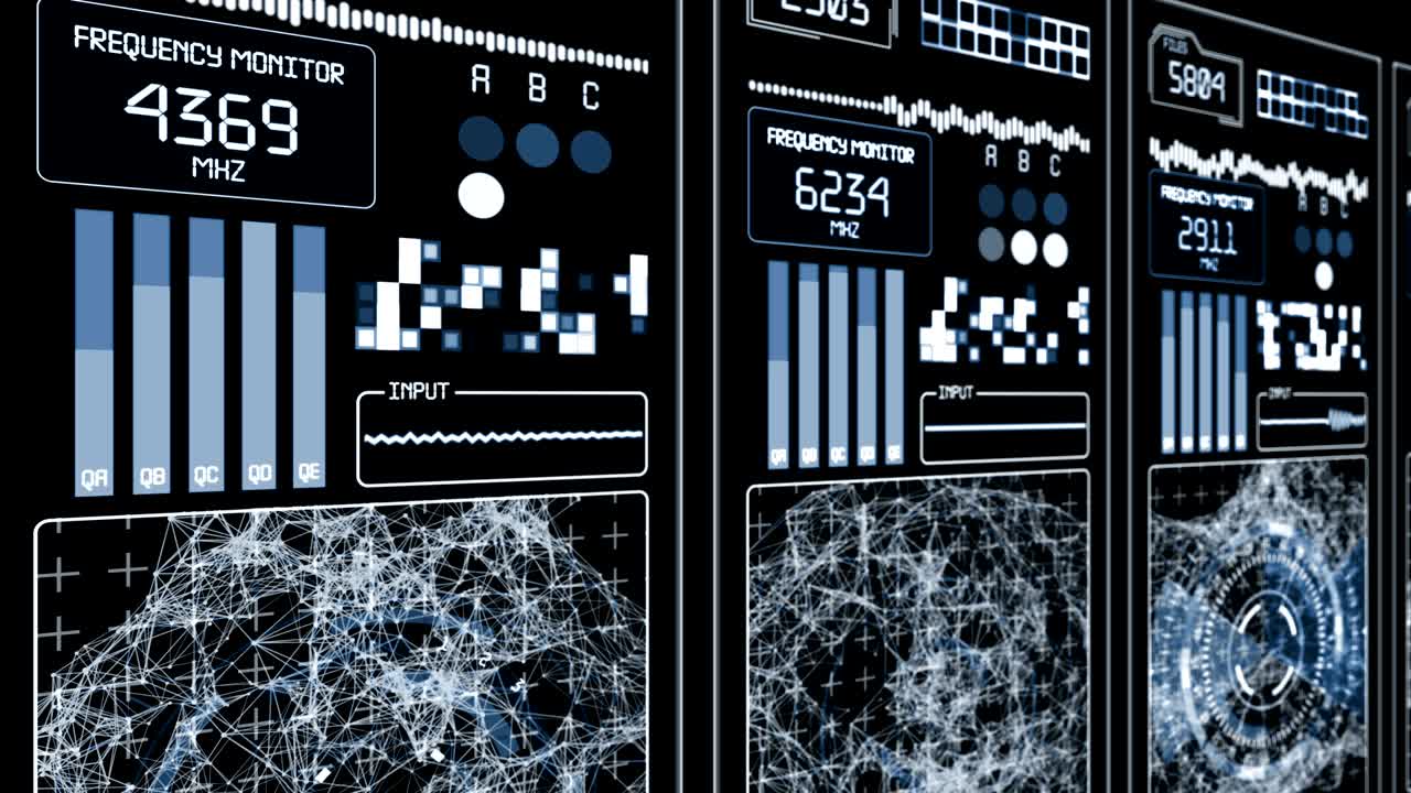 미래의 기술 인터페이스 배경 - 블루 감마