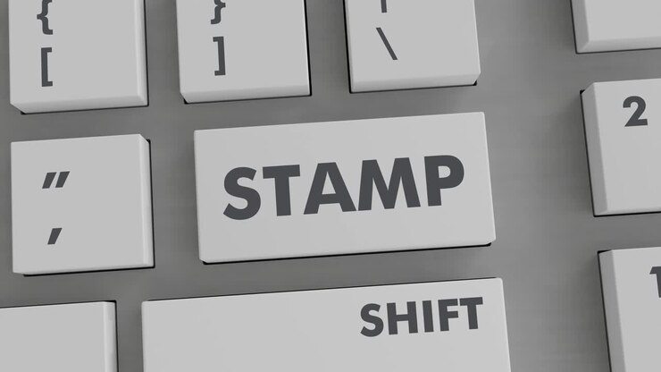 STAMP BUTTON PRESSING ON KEYBOARD