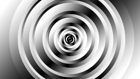 formas de círculo geométricas en blanco y negro con movimiento giratorio, generadas por computadora. representación 3d del fondo de vórtice abstracto