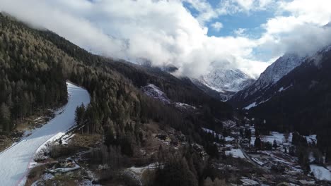 there are winter sports that play the role of the winter olympics in cortina and milano italy. learning how to ski and snowboard i capture these videos with my drone that i want to go