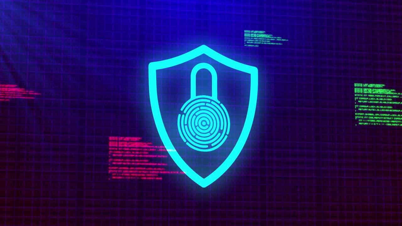 l'animazione digitale di un lucchetto luminoso simboleggia la sicurezza online.