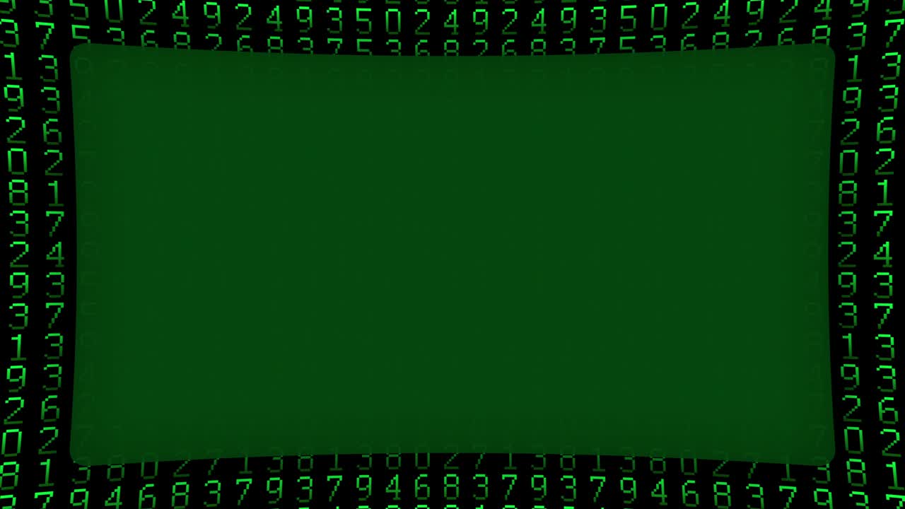 緑色のパターンフレーム アニメ化された背景の数字